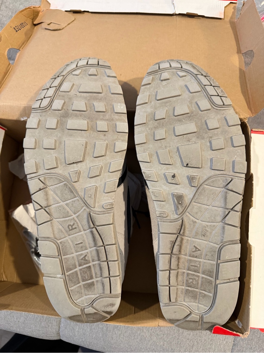 Nike Men's Two-Tone Gray and Black Air Cushion Sneakers - Picture 2 of 3